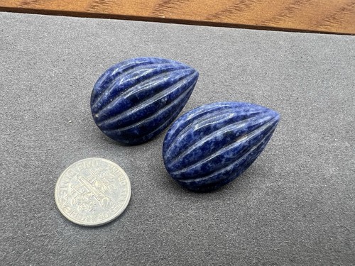 Vintage sodalite blue carved - vintage,